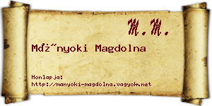 Mányoki Magdolna névjegykártya
